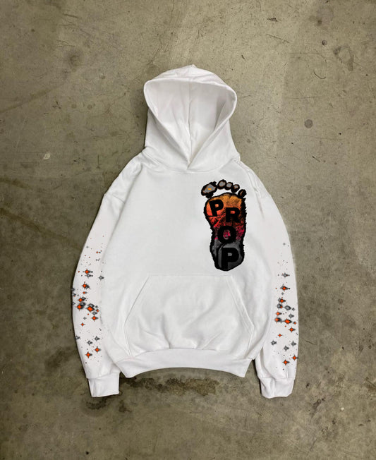 Step Or Get Stepped On White Hoodie